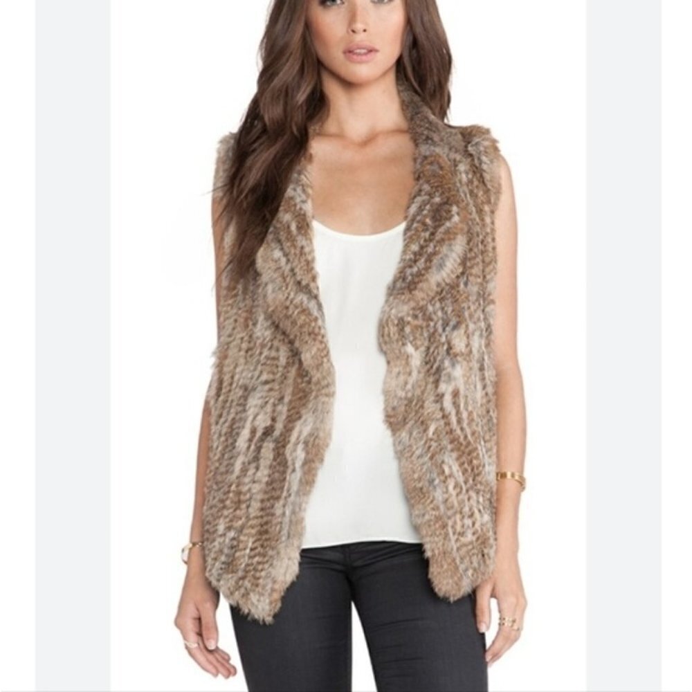Joie Andoni rabbit fur vest